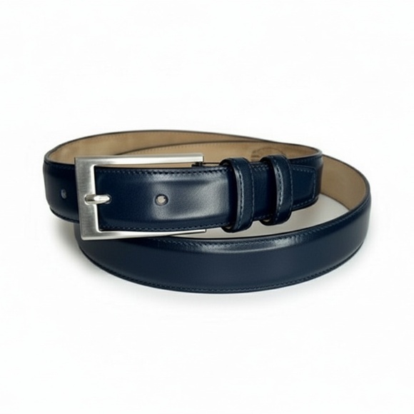 Maison Koly X Enzo Bonafe Dress Belt Handmade Navy Calf leather - Picture 3 of 3